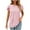 Pink, variant on Shirts for Women under $10 Ruffle Sleeves Short Sleeved Casual Pleated Round Neck Blouses for Women 2025 Trendy T Shirts Light Blue S