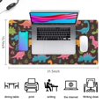 thumbnail image 5 of Long Mouse Pads for Desk,DarkBrown Cartoon Dinosaurs Colorful Plants Desk Mats on Top Of Desks, Desk Mouse Pad Extra Large with 3mm Non-Slip Base and Stitched Edge for Gaming,Work,Home 31.5"x15.7", 5 of 5