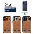 thumbnail image 2 of Funda de piel WTCASE para iPhone 17 Pro, magnética y delgada, color marrón, 2 of 8