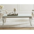 thumbnail image 4 of Maklaine Modern Metal Rectangle Coffee Table White and Chrome, 4 of 5