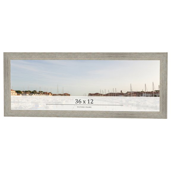 36x12 Frame Grey Real Wood Picture Frame Width 1.5 Inches | Interior Frame Depth 0.5 Inches | Barn