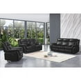 thumbnail image 3 of Titanic Furniture Olaf Manual Reclining Bonded Leather Sofa in Black, 3 of 3