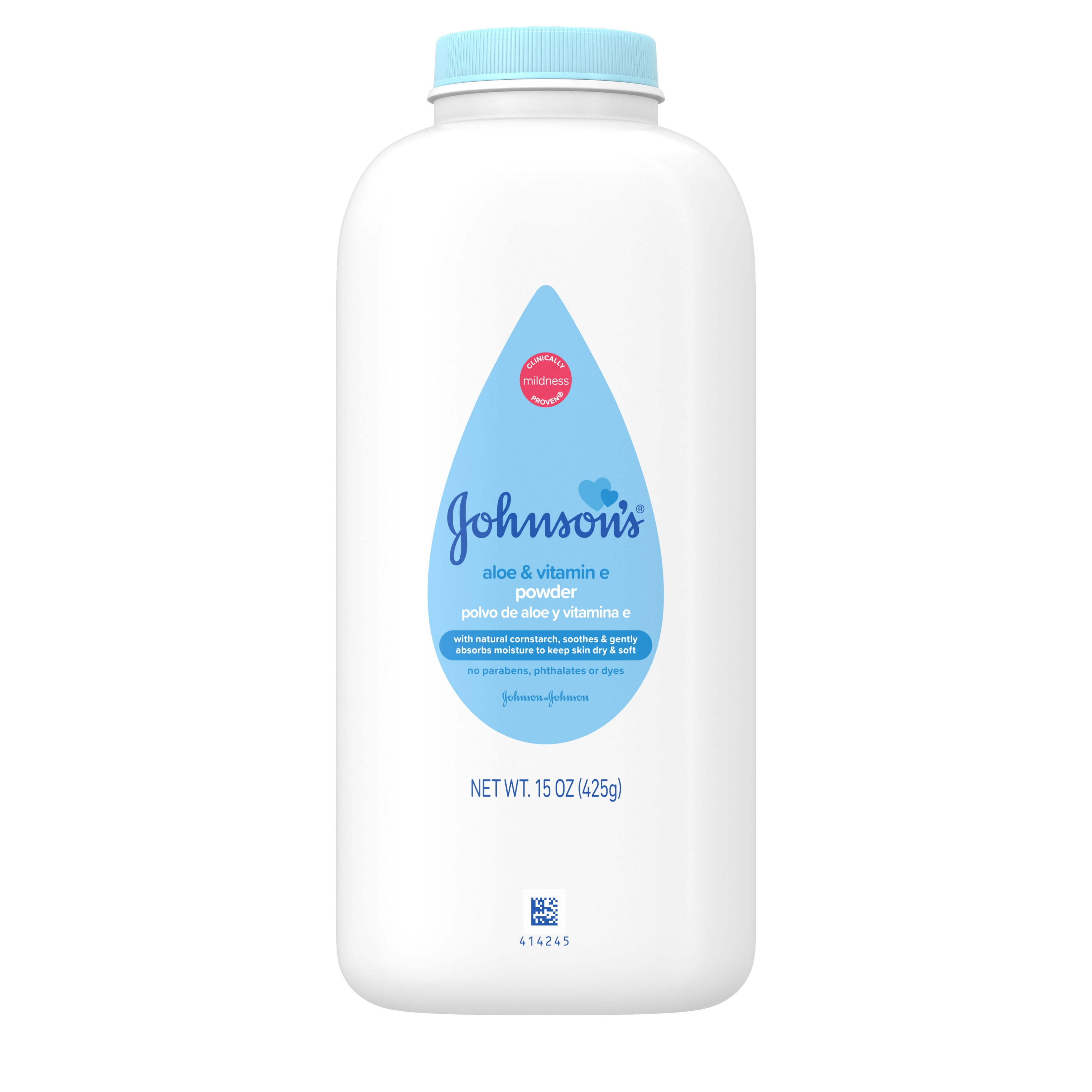 Johnson's Baby Powder, Naturally Derived Cornstarch with Aloe & Vitamin
