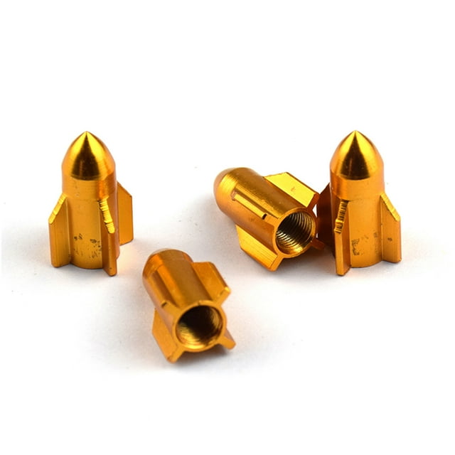 4pcs Tire Valve Stem Caps Professional Covering Accessories Modified Wheel Air Cover Components Solid Color Wheel Air Cover Replacement Golden