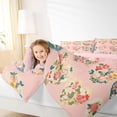thumbnail image 5 of Feelyou Kawaii Love Heart Bedding Comforter Set for Teen, Anniversary Flower Floral Twin Comforter Sets, Girly Pink Cartoon Reversible Bedding Set, Ultra Soft Bedroom Decor, 2-Piece, 5 of 9