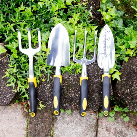 - 4 Piece Garden Tool Set with Comfort Grip Handles by Pure Garden