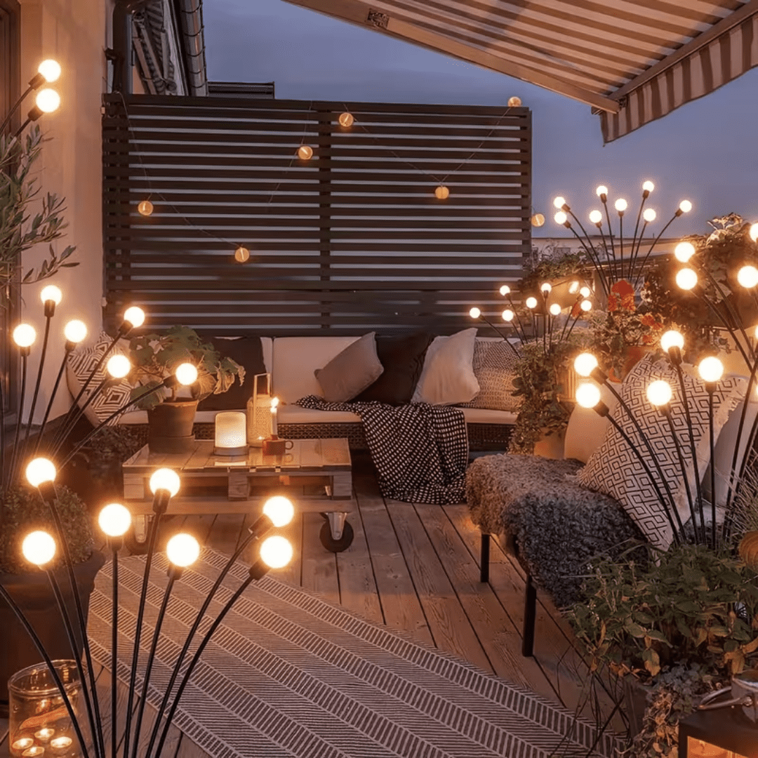 10 Solar Garden Lights Outdoor, Firefly Solar Lights, Wind Swing, Ip4x Waterproof Solar Outdoor Lights, Suitable For Courtyard Garden Decoration, Parties, Christmas Decoration (Warm White)