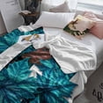 thumbnail image 5 of Fleece Blanket Gradient Blue Maple Leaves Blankets, Soft Cozy Warm Flannel Throw Blanket, Simple Stripes Art Blanket for Bed Couch Sofa,40x50In, 5 of 9