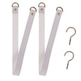 thumbnail image 2 of Deago Faux Leather Curtain Tie Backs Attach to Wall, Outdoor Drape Holder Holdbacks Tiebacks with Hooks for Home Offic Living Room Bedroom, Set of 2, Gray, 2 of 8