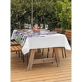 thumbnail image 4 of Rectangle Outdoor Tablecloth With Umbrella Hole And Zipper– Lavender Flower Dragonfly Waterproof Patio Table Cover for Party, Picnic, Backyard, 60"x120" , Purple Summer Floral, 4 of 8