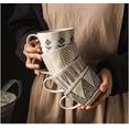 thumbnail image 2 of 4 tazas de desayuno, tazas de café de cerámica retro hechas a mano, tazas de avena, taza de desayuno, taza de cerámica para leche, té, frutas y helado, 2 of 4