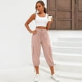 thumbnail image 7 of MLQIDK Pink Cargo Capri Pants for Women Trendy Summer Lounge Pants Elastic Waist Knee Length Capris Dressy Casual Cargo Capris with Pockets Pink XL, 7 of 7