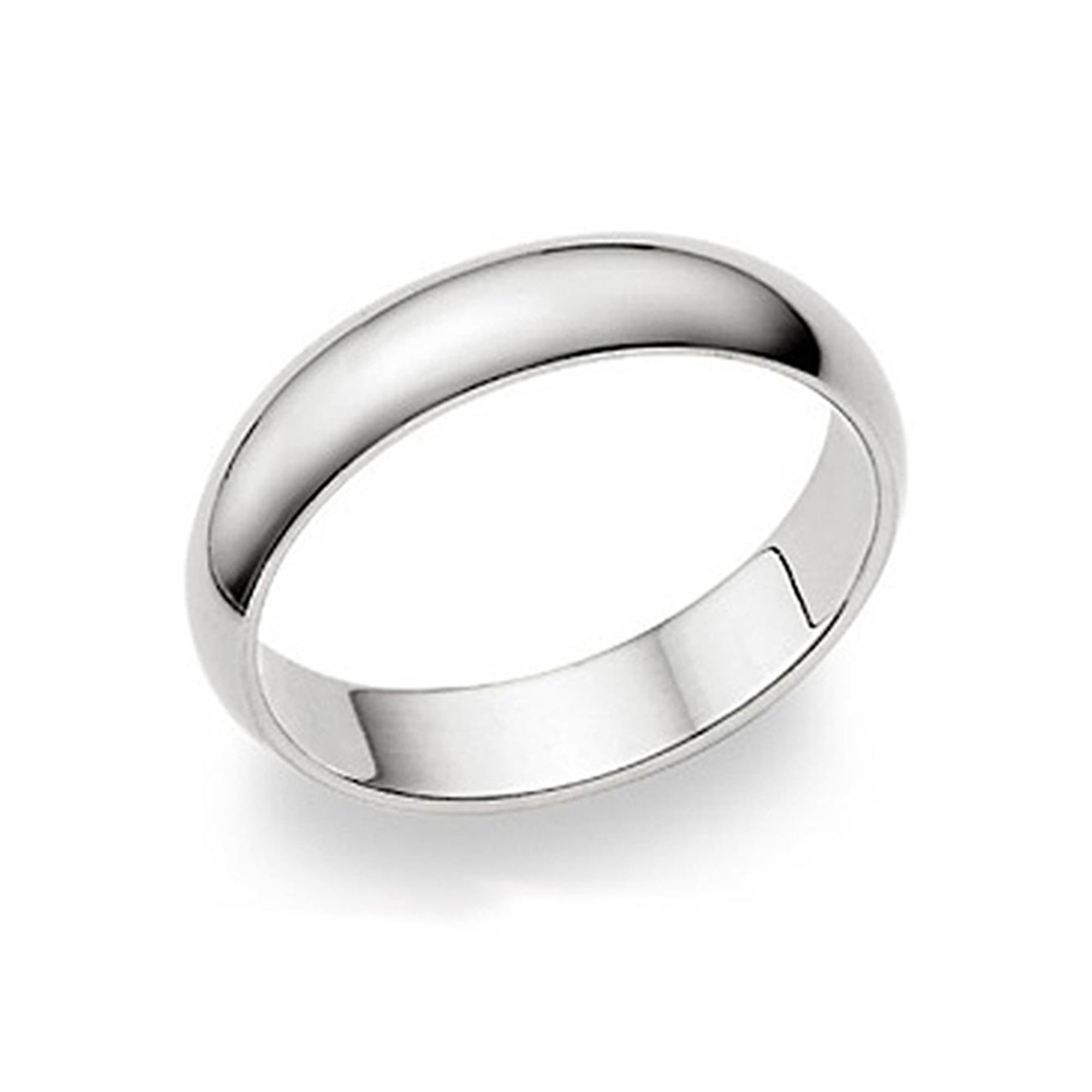 5MM Sterling Silver High Polish Plain Dome Tarnish Resistant Comfort Fit Wedding Band Ring Sz 11.5