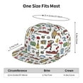 thumbnail image 6 of Daiia Retro Style print Flat Bill Hats Flat Brim Trucker Cap Baseball Cap Adjustable Classic Low Profile Hat Unconstructed Plain Cap, 6 of 9