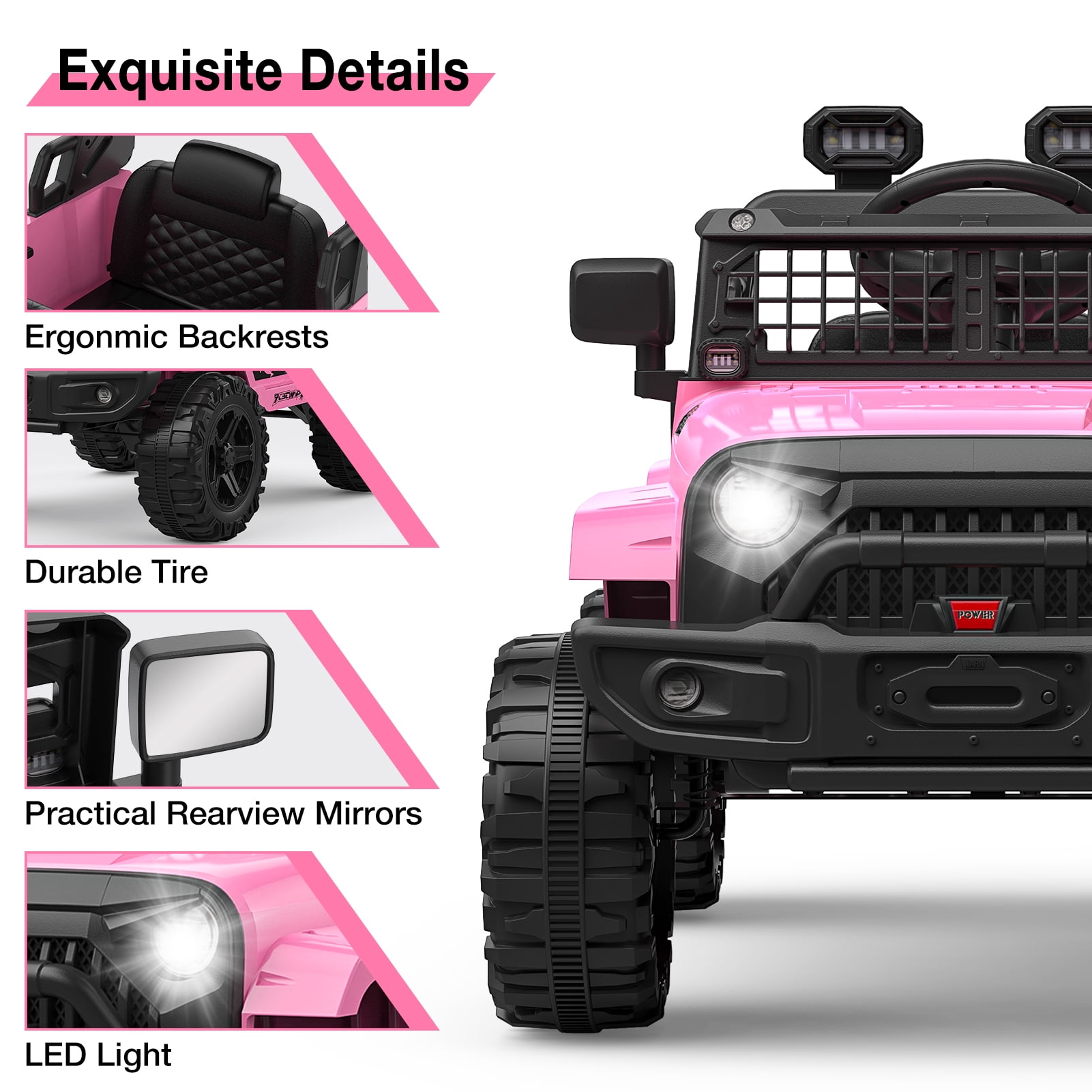 CazToi 12V Kids Ride On Truck Toddlers Battery Powered Electric Vehicle with Remote Control Ride On Toy Car for Boys Girls 3-8