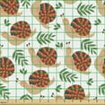 thumbnail image 2 of Ambesonne Snail Fabric by the Yard Upholstery, Ethnic Drawn Mollusks Leaves, 10 Yards, Multicolor, 2 of 5
