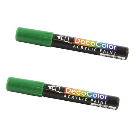 UPC: 0842497171043 | Marvy Uchida Chisel Tip Acrylic Paint Markers Green 2/Pack
