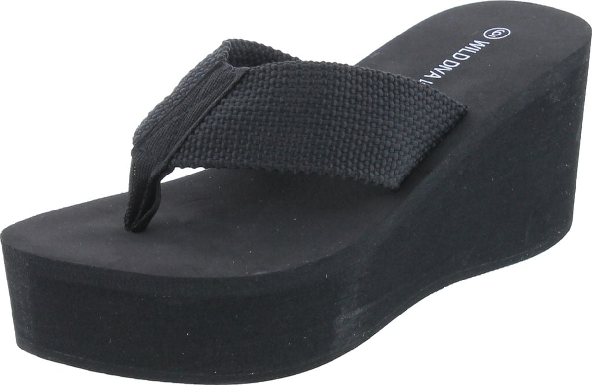 platform wedge flip flop sandals