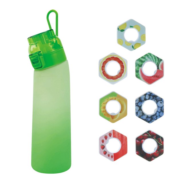 Oferta por tiempo limitado!Botella de 700 ml, juego de botella de agua actualizada con pajita para beber de 7 cápsulas, botella de agua para exteriores