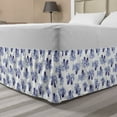 thumbnail image 1 of Japanese Bed Skirt, Underwater Creature as Love Couples on Waves Japanese Unique Repeated Print, Elastic Bedskirt Dust Ruffle Wrap Around for Bedding Decor, 4 Sizes, Dark Blue, by Ambesonne, 1 of 2