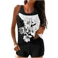 thumbnail image 2 of CALAFEBILA Two Piece Swimsuits for Women Plus Size Modest Tankini Pleated Floral Print Bathing Suit, 2 of 6