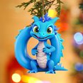 thumbnail image 3 of Dmlowu 26 Letter Christmas Tree Ornaments - Christmas Dragon Ornaments for Xmas Tree, Lightweight Sturdy Christmas Decorations Pendant for Holiday Party, DIY Hanging Decor Dragon, Blue, 3 of 3