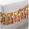 thumbnail image 2 of Retro Bed Skirt, Pattern with Irregular Stripes and Circles in Paintbrush Style, Elastic Bedskirt Dust Ruffle Wrap Around for Bedding Decor, 4 Sizes, Multicolor, by Ambesonne, 2 of 2