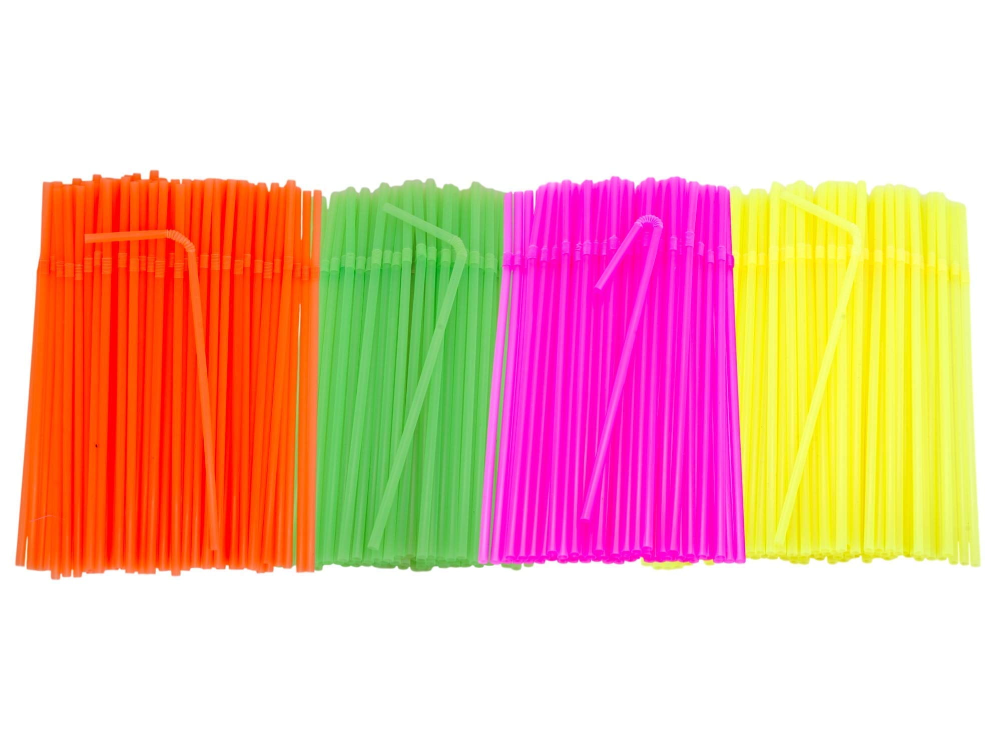 10 Inch x 0.28 Inch 250 Straws by BAR-TY TIME! ORANGE 10 Inch Drinking Straws