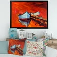 thumbnail image 3 of Designart 'Boats Near Coastal Town Resting On The Water IV' Nautical & Coastal Framed Art Print, 3 of 4