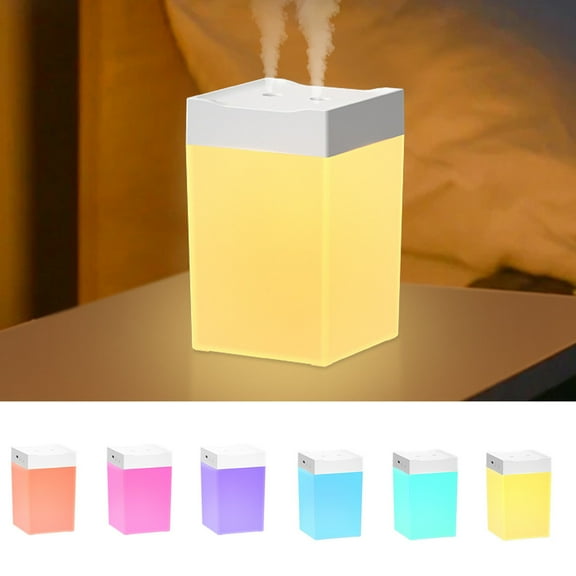 YiBai White Humidifiers for Bedroom, Portable Desk Humidifier, Cool Mist Humidifier, Small Humidifier For Home Bedroom Office, Plants, Double-Head Spray, Colorful Night Function #.2060
