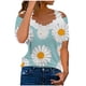 thumbnail image 1 of Blusa superior sexy de manga corta con retazos de encaje con cuello en V de verano para mujer OAVQHLG3B Store  lin121212, 1 of 4