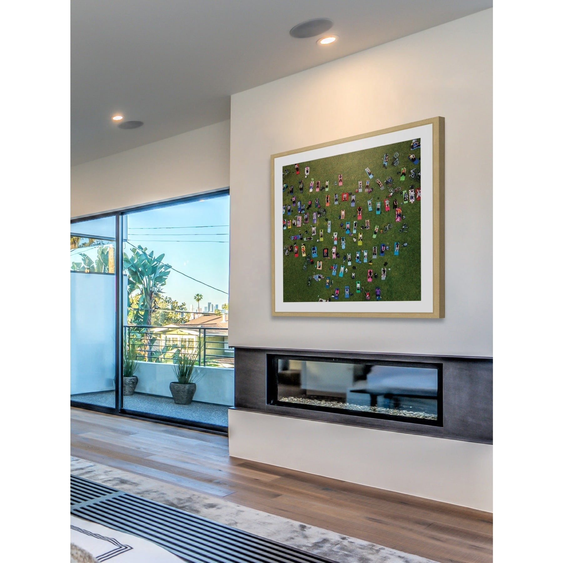 Marmont Hill "People On Towels" By Karolis Janulis Framed Painting Art Print, 24.0" x 1.5"