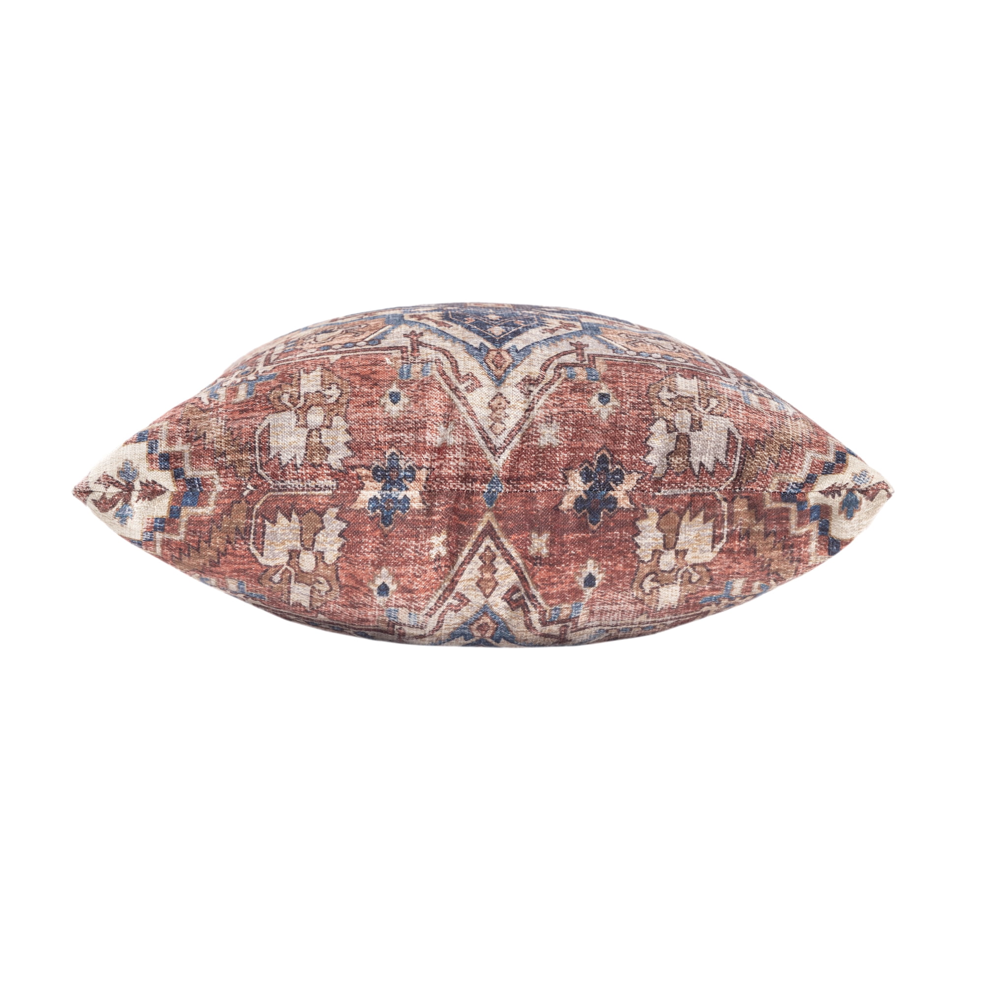 Harlow Hill Charleston 18" x 18" Rust/Navy Medallion Polyester Adult Decorative Throw Pillow