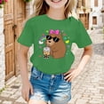 thumbnail image 2 of YUEHUA Toddler Girl Animals Graphic Shirt Cute Graphic T-Shirt Kids Boho Short Sleeve Tees Summer Casual Tops, 2 of 5