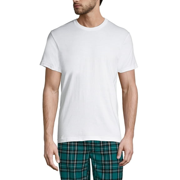 Lands' End Essentials Men's Crew Neck T-Shirt 3 Pack - Premium Cotton Tee, Casual Regular Fit