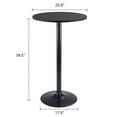 thumbnail image 4 of Lacoo Round Bistro Pub Table 23.8" Bar Height Cocktail Table w/Metal Leg and Base, Black, 4 of 5