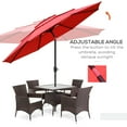 thumbnail image 4 of Outsunny 9FT 3 Tiers Patio Umbrella Outdoor Market Umbrella, Red, 4 of 10