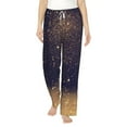 thumbnail image 2 of Kdxio Women's Comfy Stretch Gold Black GlitterPrint Drawstring Pajama Pants-XX-Large, 2 of 9