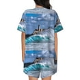 thumbnail image 3 of Naloa Lighthouse in Havana Women's Short-Sleeved Pajama Set, Loungewear, Summer pajamas, Breathable Cozy - X-Large, 3 of 9