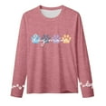 thumbnail image 4 of Arlun Dog Mom T-Shirt for Women Trendy Dog Paw Graphic Printed Crewneck Long Sleeve Shirts Puppy Lover Gifts Loose Soft Cozy Tees Tops 2025 Fashion Outfits Pink XL, 4 of 4