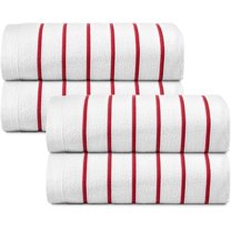 belem Red Horizontal Stripe Oversized Pool Towels Bulk 36x68-24 Pack Beach Towels Bulk - Highly Absorbent Spa & Hotel Bath Sheet - Quick Drying - Durable & Soft Towels in Bulk