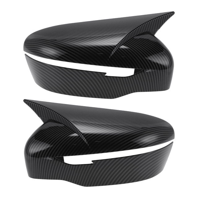 Cubierta de espejo ABS negra de 1 par para Nissan Rogue 2014-2020 Ox Horn con agujero para señal de giro