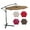 Tan, variant on Jump Into Fun 10FT Patio Umbrella with Base Included, Outdoor Offset Cantilever Umbrella with Solar Lights, Crank and Push Button Tilt, Solar Umbrella for Garden, Backyard, Pool and Beach, Red