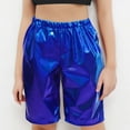 thumbnail image 2 of ZACPNCV Girls Dance Short Gymnastics Athletic Shorts Sparkle Glitter Tumbling Bottoms Blue 11-12 Years, 2 of 6