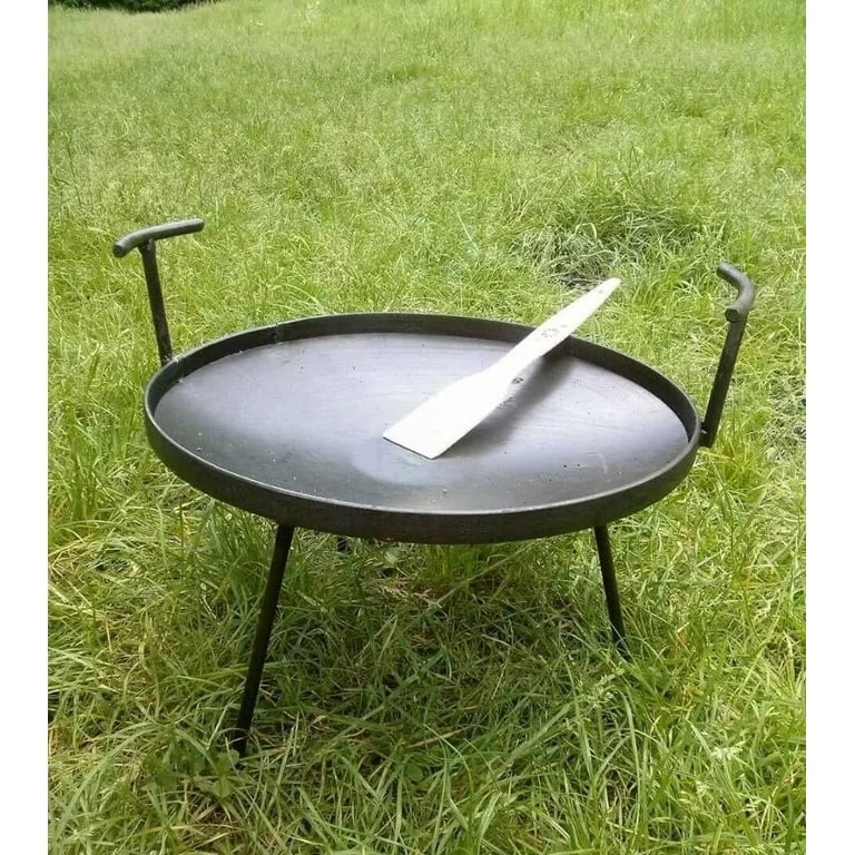Campfire skillet - carbon steel metal campfire pan. 16' inches camping  skillet.