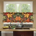 thumbnail image 4 of Yayeee Kitchen Curtains Set of 2 Light Filtering 57"x24" Over Sink Window Panels, Colorful Autumn Leaves, 4 of 7