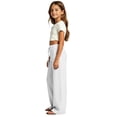 thumbnail image 5 of Girls Wide Leg Baggy Pants Drawstring Pants Cotton Linen Pants loose fit Trousers 4T-13T, 5 of 7