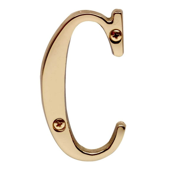 Letter "C" House Letter Solid Bright Brass Wall Mount C Letter Renovators Supply