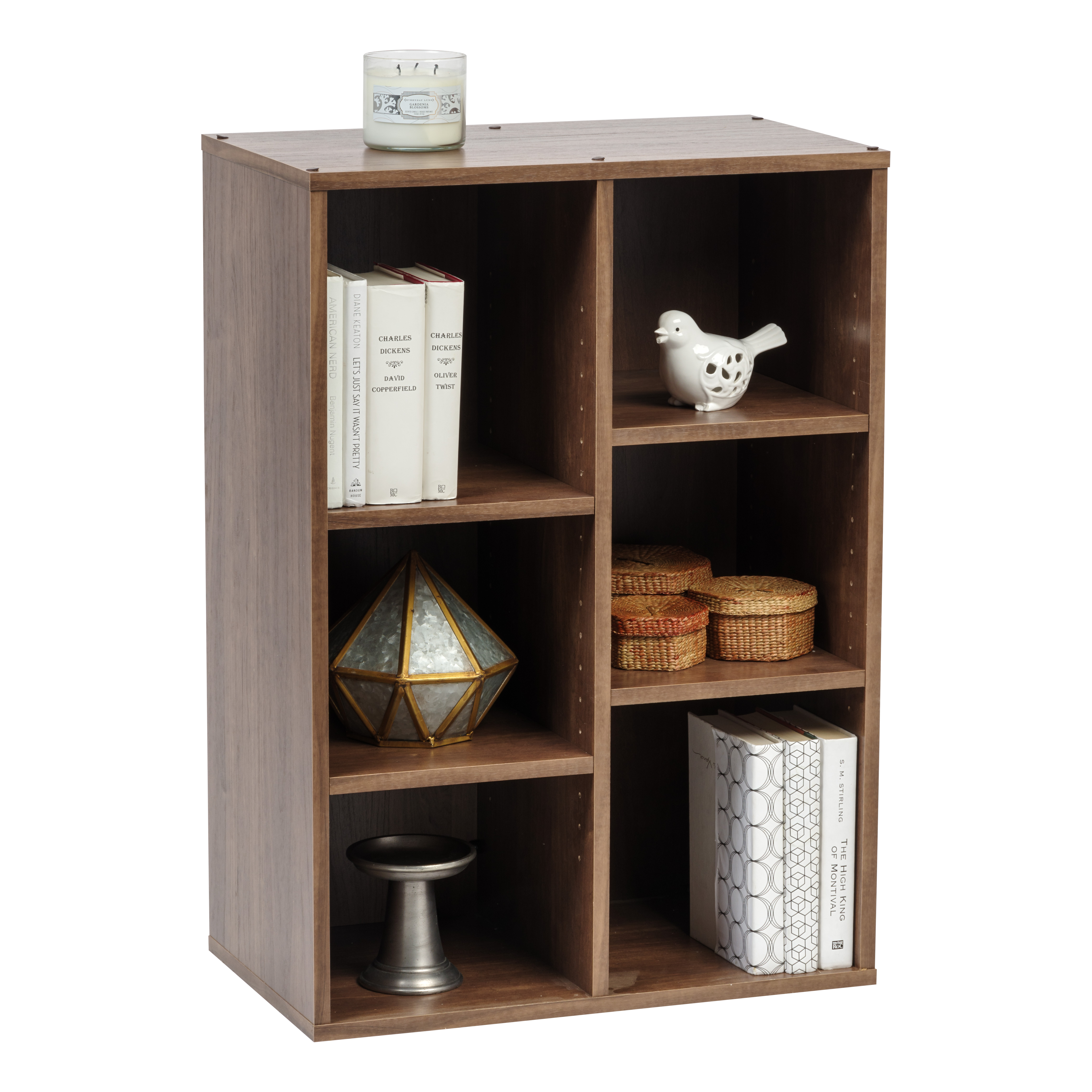 IRIS USA, 6 Cube Wooden Shelf, Brown, Collan Series