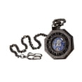 thumbnail image 3 of Reloj de bolsillo vintage con escalas de números romanos, accesorio de moda de regalo con cadena para negro, 3 of 9